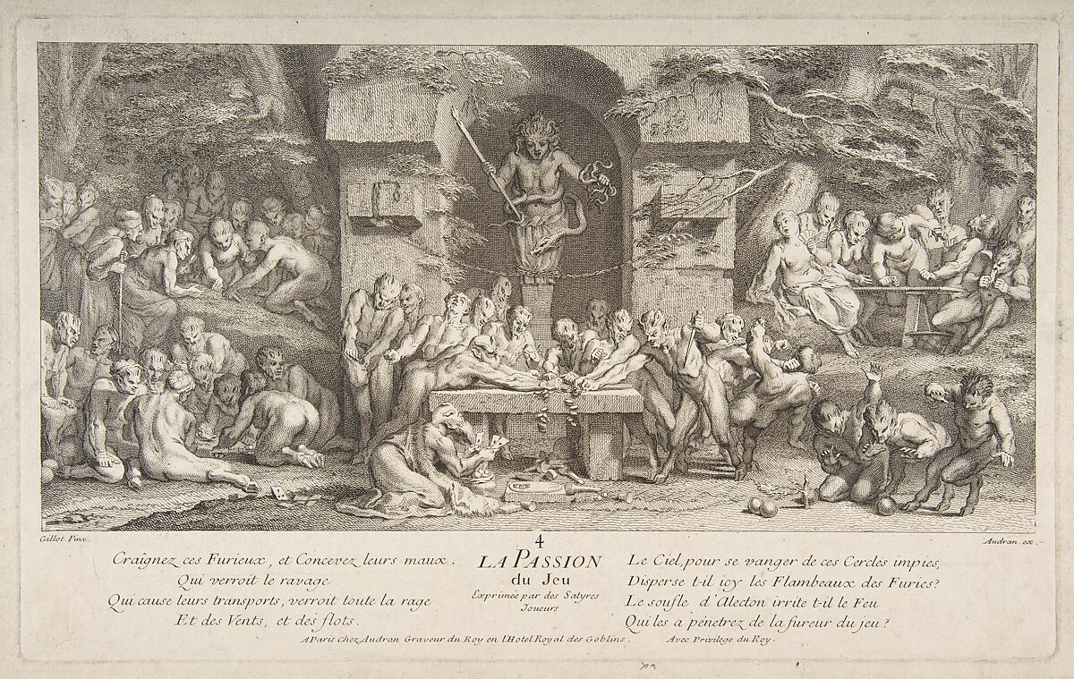 The Passion for Gambling, Claude Gillot (French, Langres 1673–1722 Paris), Etching, second state 