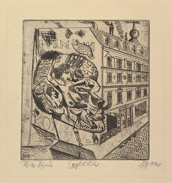 The Syphilitic (Der Syphilitiker), Otto Dix (German, Untenhaus 1891–1969 Singen), Etching 