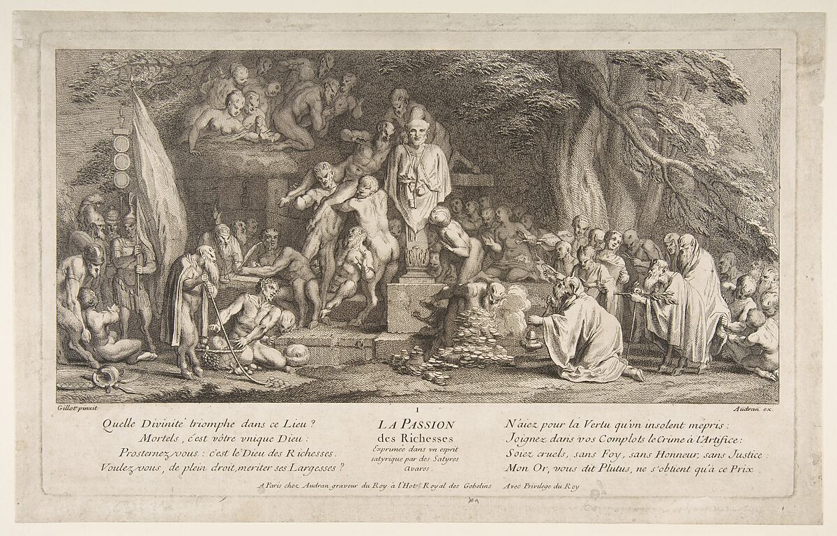 The Passion for Wealth, Claude Gillot (French, Langres 1673–1722 Paris), Etching, second state 