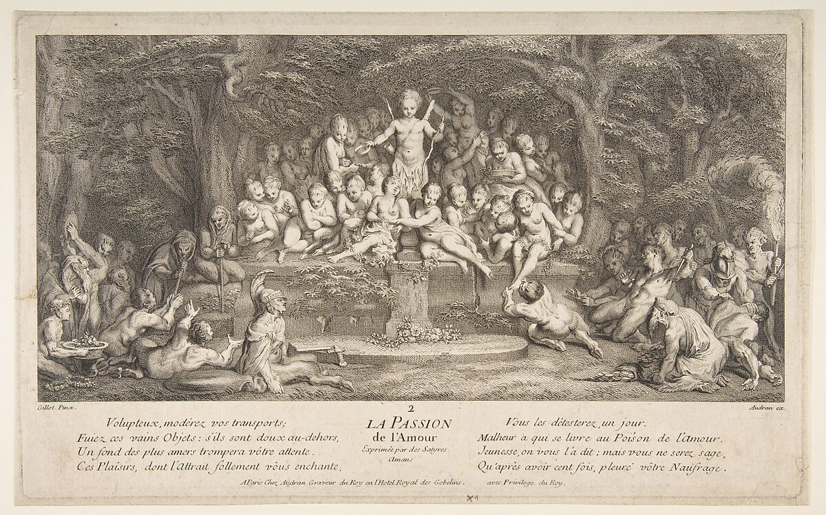 The Passion for Love, Jean Audran (French, Lyons 1667–1756 Paris), Etching; second state 