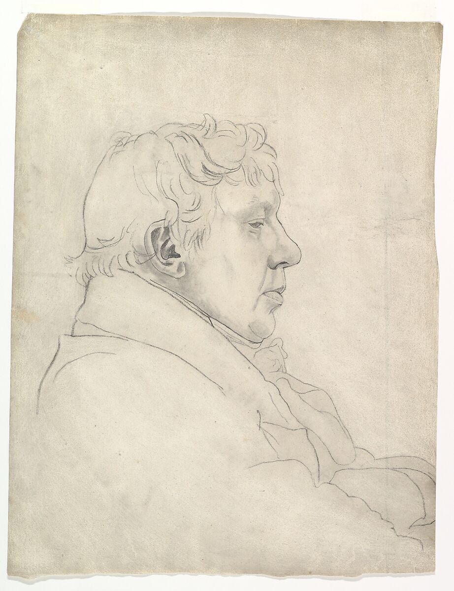 Portrait of a man in profile, Cornelius Varley (British, London 1781–1873 London), Graphite 