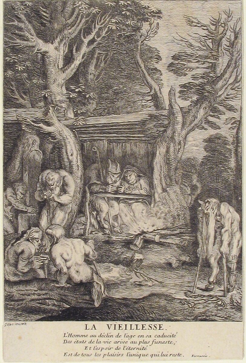 Old Age, Claude Gillot (French, Langres 1673–1722 Paris), Etching