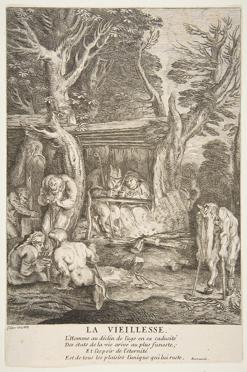 Old Age, Claude Gillot (French, Langres 1673–1722 Paris), Etching 