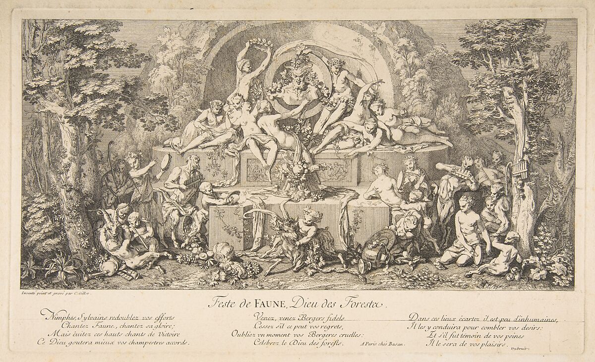 The Feast of the Faun, Claude Gillot (French, Langres 1673–1722 Paris), Etching, fifth state 