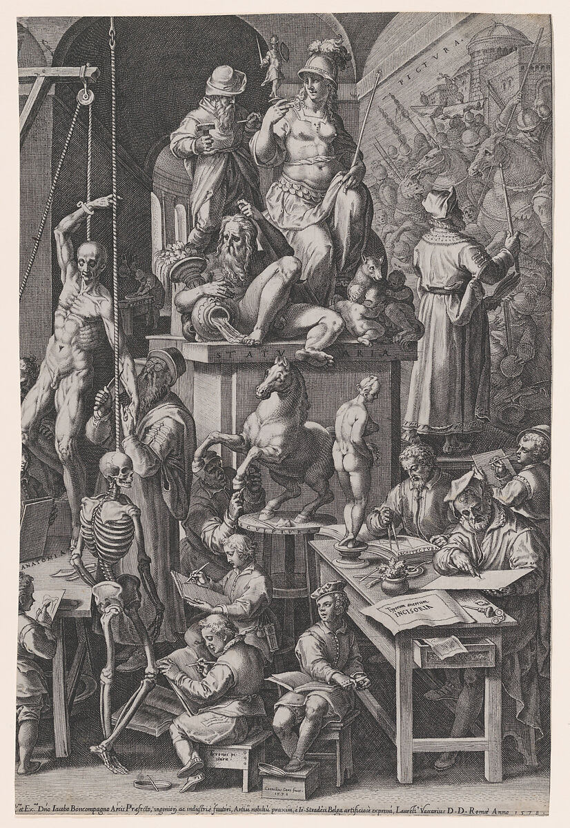 The Practitioners of the Visual Arts, Cornelis Cort (Netherlandish, Hoorn ca. 1533–1578 Rome), Engraving 