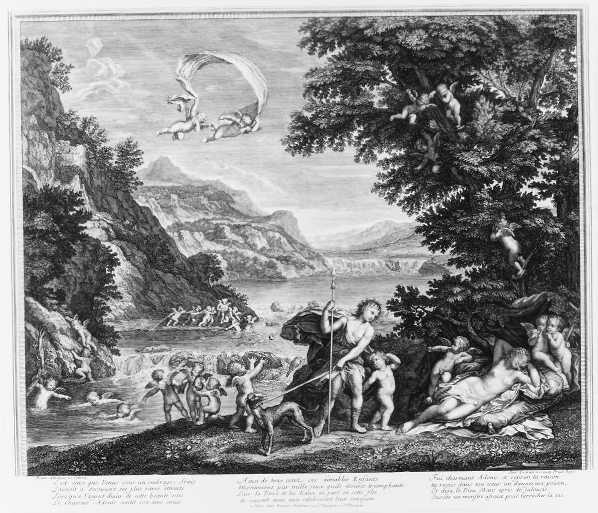 The Loves of Venus and Adonis, After Francesco Albani (Italian, Bologna 1578–1660 Bologna), Engraving and etching 