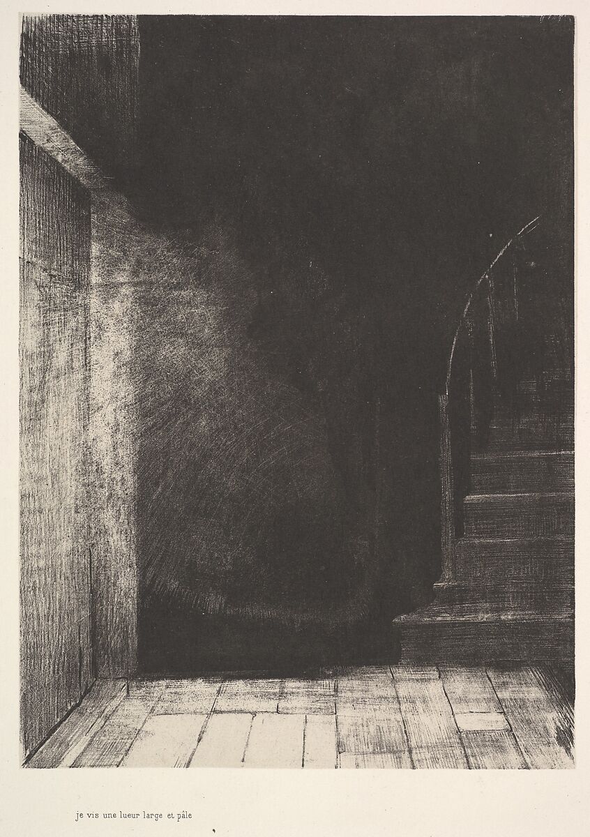 I saw a flash of light, large and pale, Odilon Redon (French, Bordeaux 1840–1916 Paris), Lithograph 