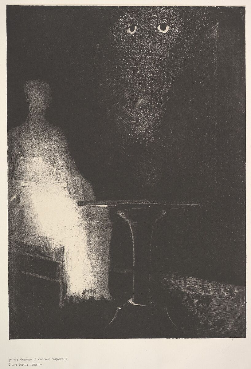 Below, I saw the vaporous contours of a human form, Odilon Redon (French, Bordeaux 1840–1916 Paris), Lithograph 