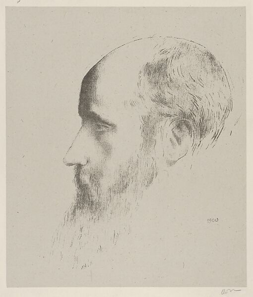 Portrait of Edouard Vuillard, Odilon Redon (French, Bordeaux 1840–1916 Paris), Lithograph 