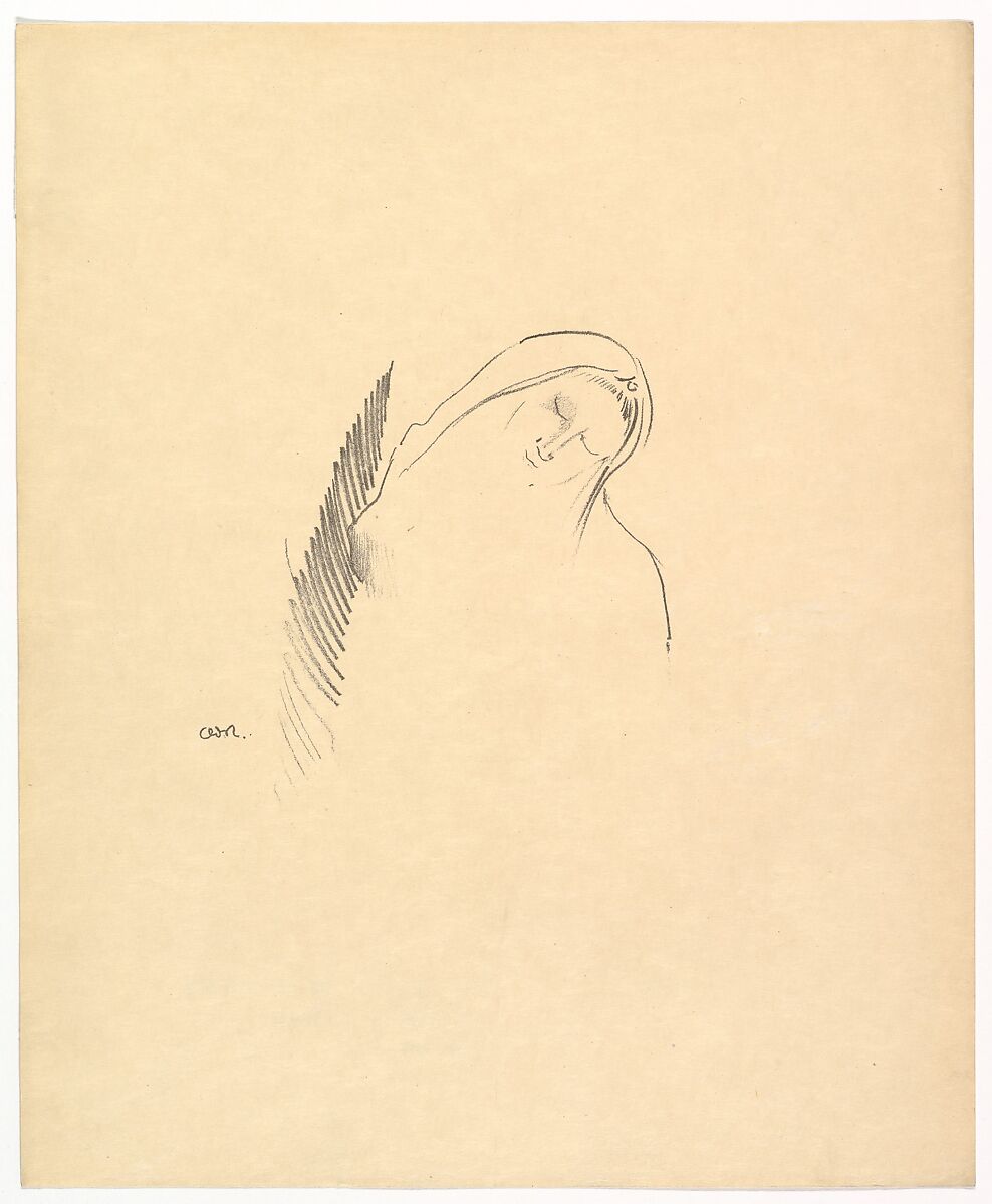 Sleep, Odilon Redon (French, Bordeaux 1840–1916 Paris), Lithograph on Imperial Japan paper 