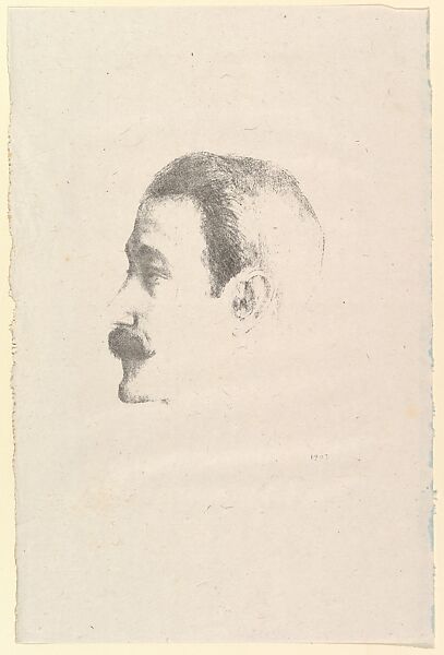 Portrait of Ricardo Vines, Odilon Redon (French, Bordeaux 1840–1916 Paris), Lithograph 