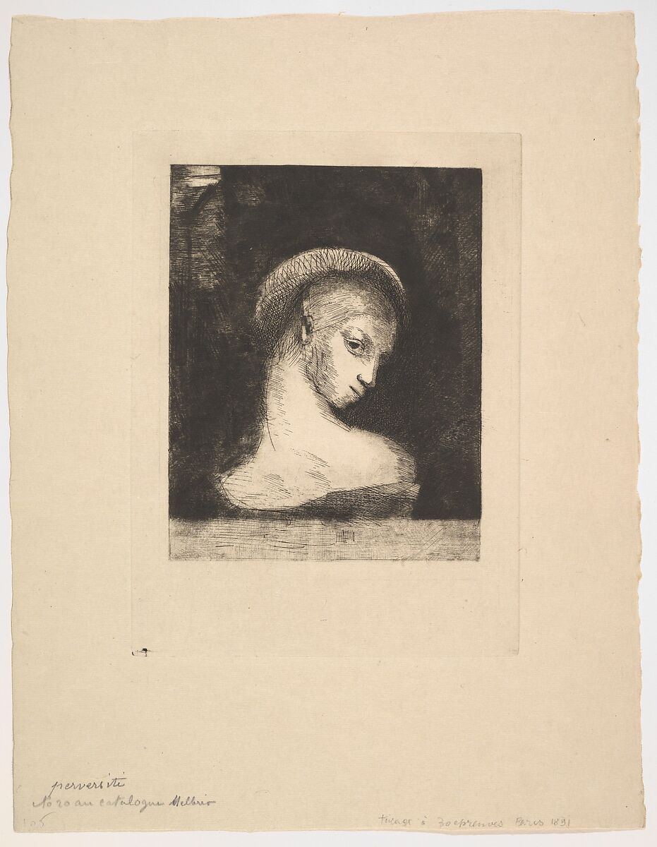 Perversity, Odilon Redon (French, Bordeaux 1840–1916 Paris), Etching 