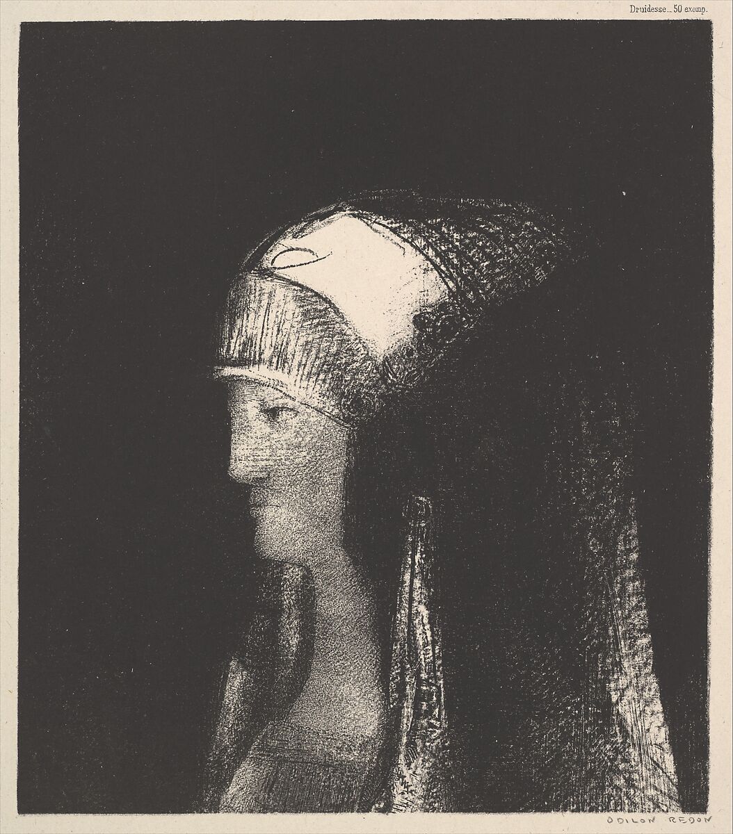 Druidesse, Odilon Redon (French, Bordeaux 1840–1916 Paris), Transfer lithograph 