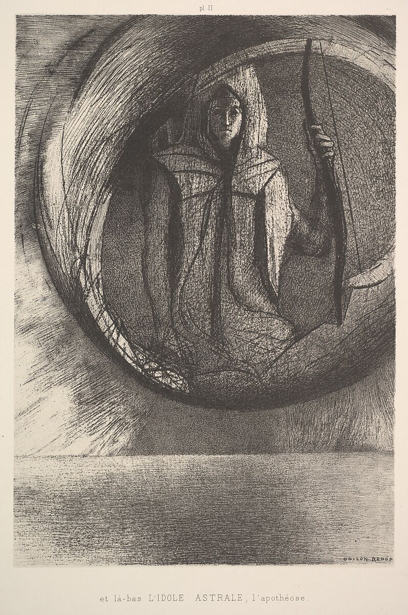 And over there, the Astral Idol, the Apotheosis, Odilon Redon (French, Bordeaux 1840–1916 Paris), Lithograph 