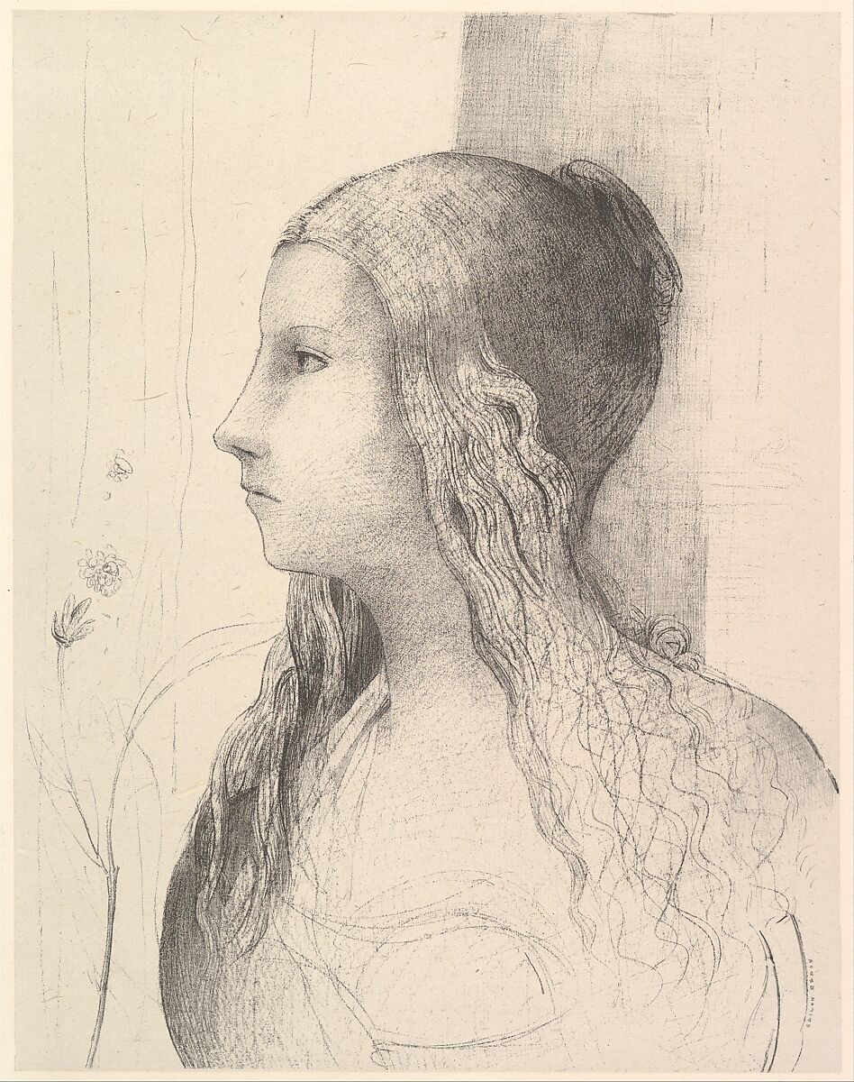 Brunnhilde (The Twilight of the Gods), Odilon Redon (French, Bordeaux 1840–1916 Paris), Lithograph 