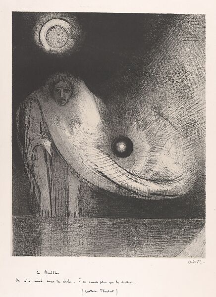 The Buddha, Odilon Redon (French, Bordeaux 1840–1916 Paris), Lithograph on chine collé 