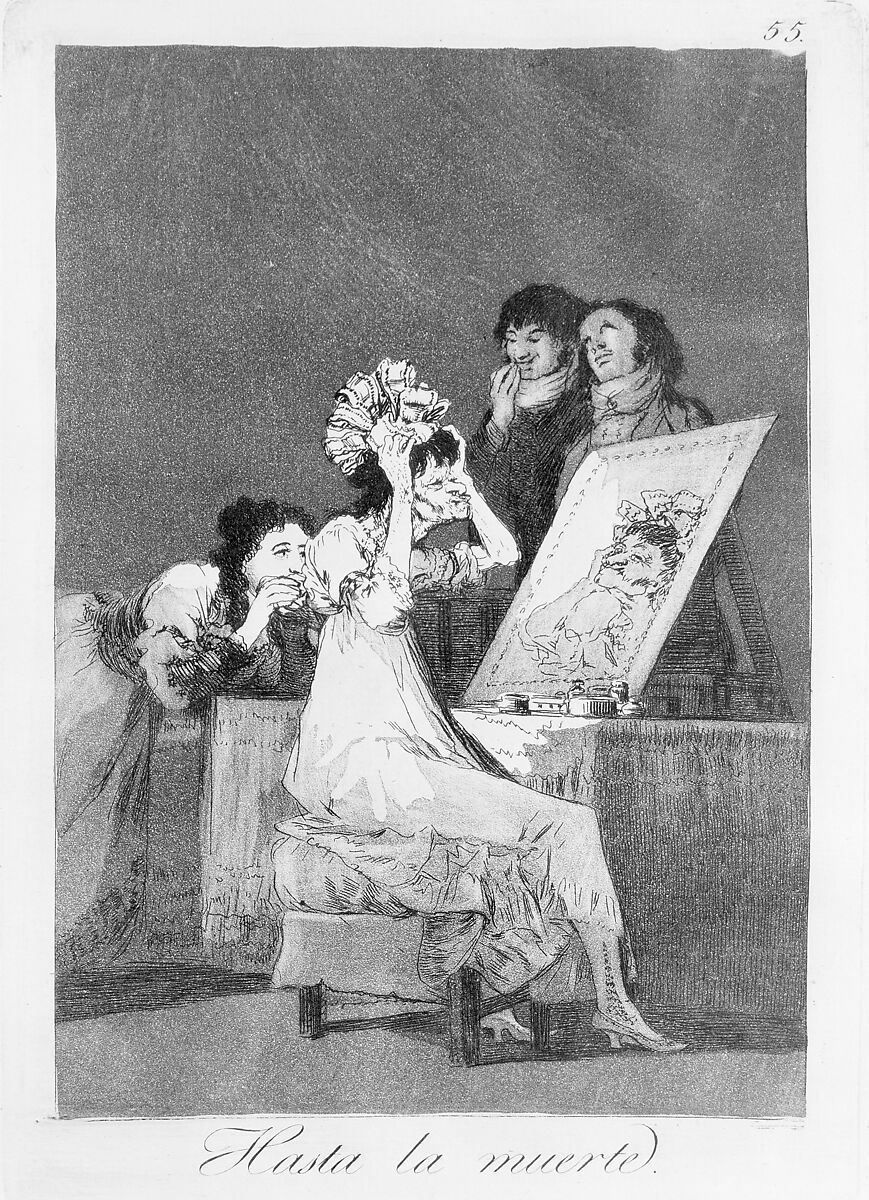Plate 55 from "Los Caprichos": Until death (Hasta la muerte), Goya (Francisco de Goya y Lucientes) (Spanish, Fuendetodos 1746–1828 Bordeaux), Etching, burnished aquatint, drypoint