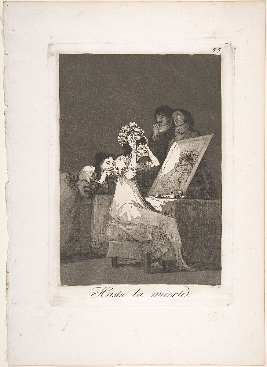 Plate 55 from "Los Caprichos": Until death (Hasta la muerte), Goya (Francisco de Goya y Lucientes) (Spanish, Fuendetodos 1746–1828 Bordeaux), Etching, burnished aquatint, drypoint 