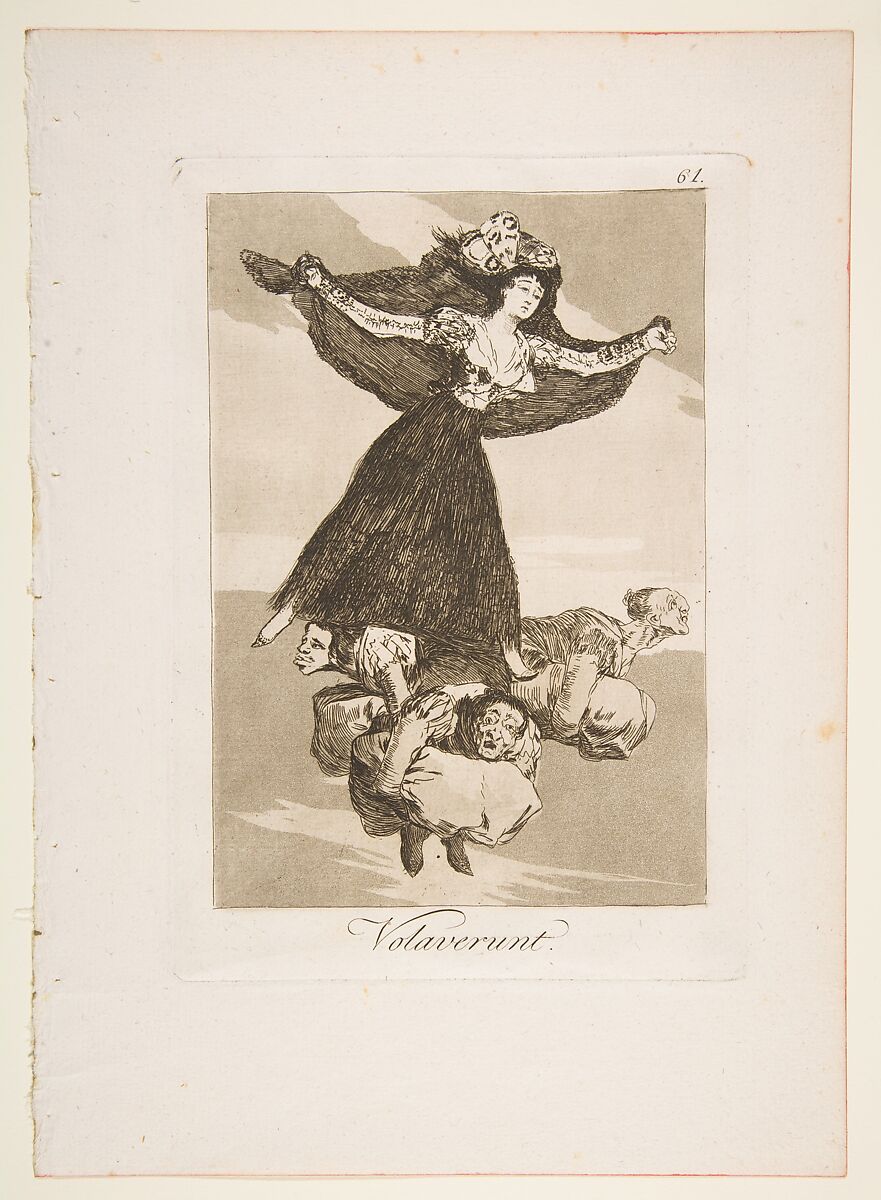 Plate 61 from "Los Caprichos": They have flown (Volaverunt), Goya (Francisco de Goya y Lucientes) (Spanish, Fuendetodos 1746–1828 Bordeaux), Etching, aquatint, drypoint 