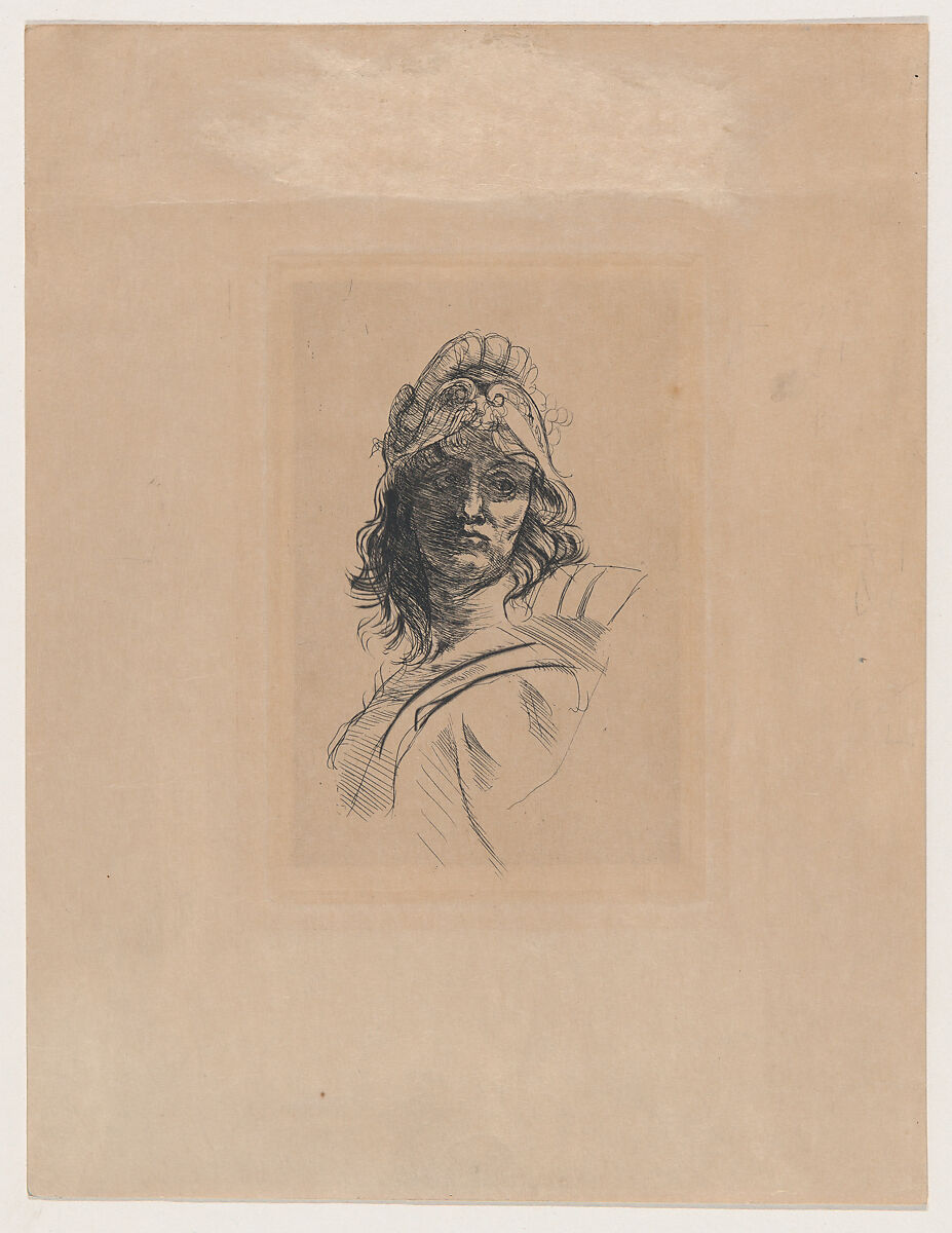 Bust of Bellona, Auguste Rodin (French, Paris 1840–1917 Meudon), Drypoint 