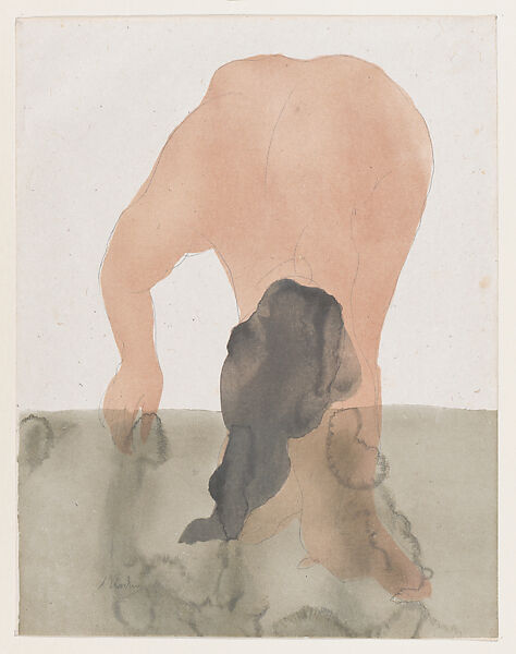 "Elle semblait revenir d'un long, d'un angoissant sommeil...", Auguste Rodin (French, Paris 1840–1917 Meudon), Color lithograph 