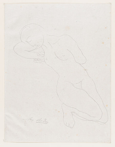 "Et telle est-l'invulnerable beaute de son corps...", Auguste Rodin (French, Paris 1840–1917 Meudon), Lithograph, contours only 