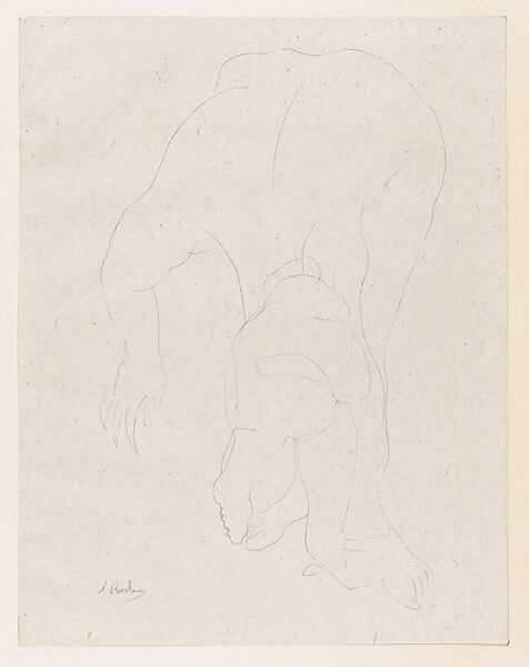 "Elle semblait revenir d'un long, d'un angoissant sommeil...", Auguste Rodin (French, Paris 1840–1917 Meudon), Lithograph, contours only 