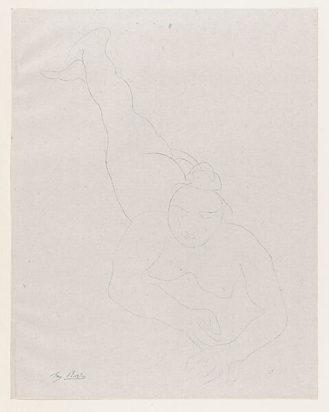 "Les jambes tendues et vibrantes...", Auguste Rodin (French, Paris 1840–1917 Meudon), Lithograph, contours only 