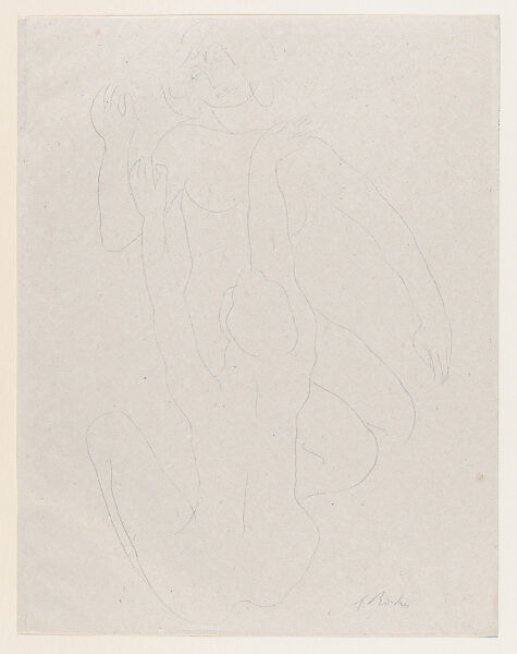 "Une splendide creature que j'avais aimee la veille...", Auguste Rodin (French, Paris 1840–1917 Meudon), Lithograph, contours only 