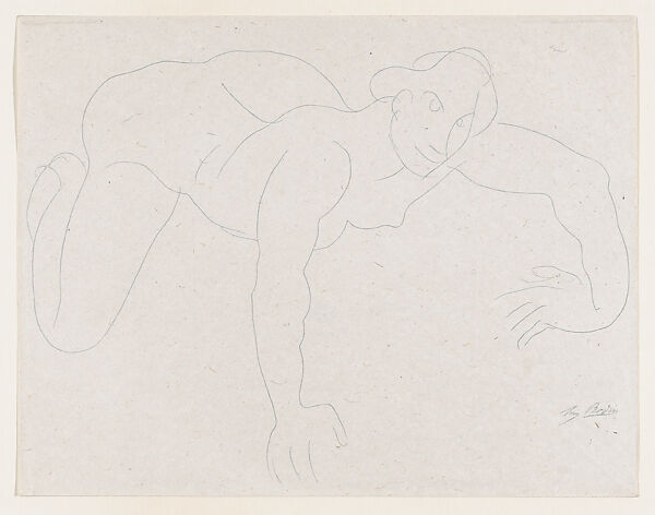 "Car il faut que les demons...", Auguste Rodin (French, Paris 1840–1917 Meudon), Lithograph, contours only 
