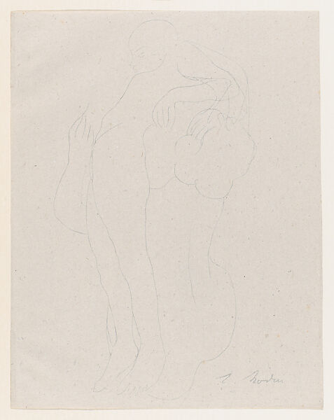 "Tu ne diras pas cela, ce soir...", Auguste Rodin (French, Paris 1840–1917 Meudon), Lithograph, contours only 