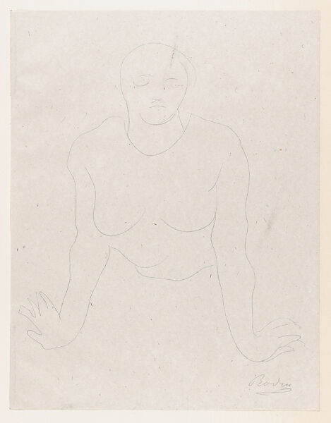 "Est c'est celle-la que j'aime", Auguste Rodin (French, Paris 1840–1917 Meudon), Lithograph, contours only 