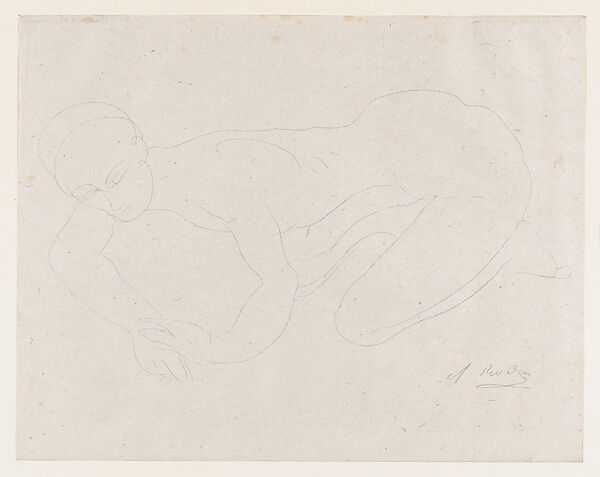 "Vous mettez un tres gros rat...", Auguste Rodin (French, Paris 1840–1917 Meudon), Lithograph, contours only 