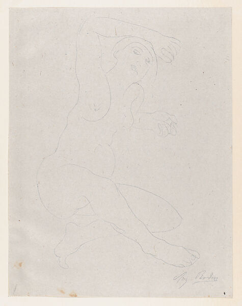 "Et le nom de Clara...", Auguste Rodin (French, Paris 1840–1917 Meudon), Lithograph, contours only 