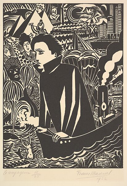 The Voyager (Le Voyageur), Frans Masereel (Belgian, Blankenberge 1889–1972 Avignon), Woodcut 