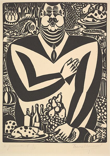 The Glutton (Le Gourmand), Frans Masereel (Belgian, Blankenberge 1889–1972 Avignon), Woodcut 