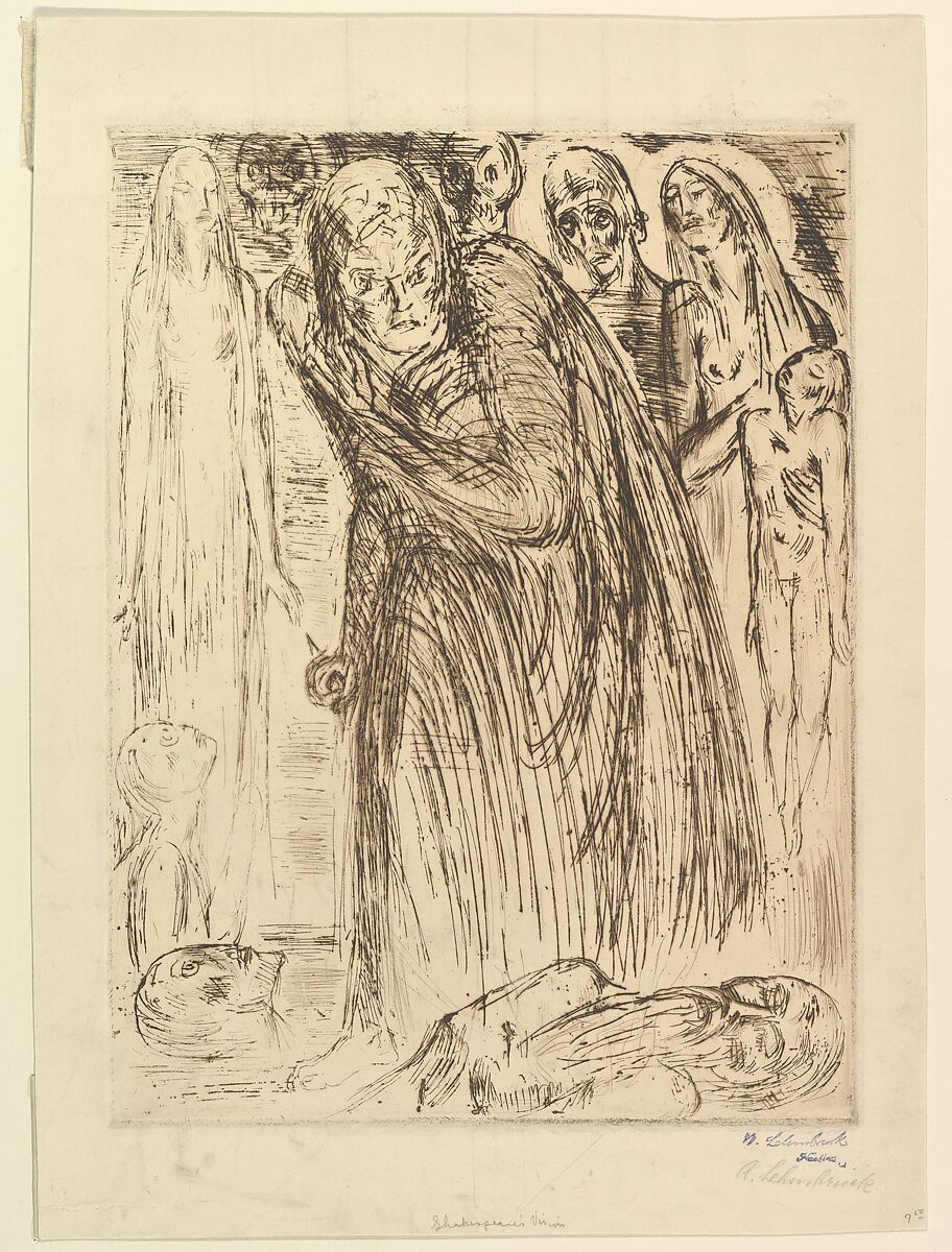 Macbeth IV, Wilhelm Lehmbruck (German, Duisburg 1881–1919 Berlin), Drypoint; first state of two 