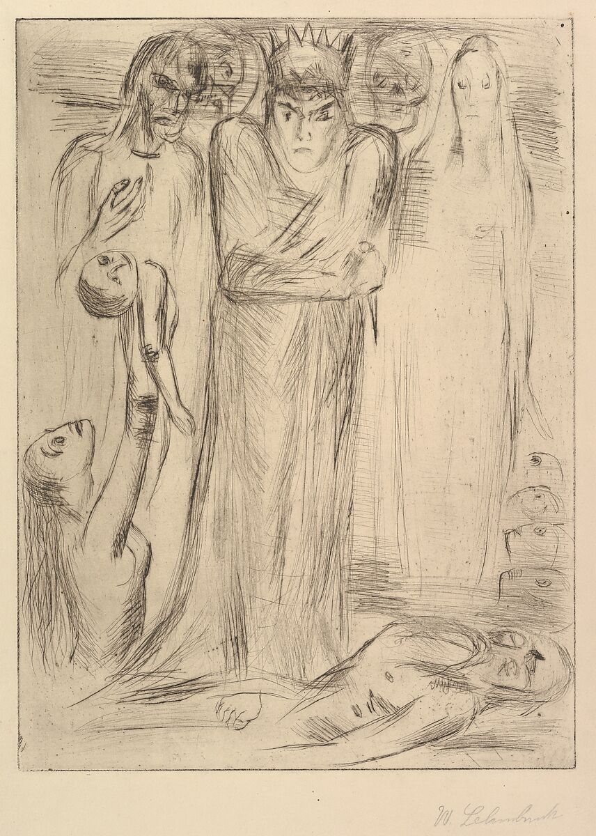 Macbeth III, Wilhelm Lehmbruck (German, Duisburg 1881–1919 Berlin), Drypoint; only state 