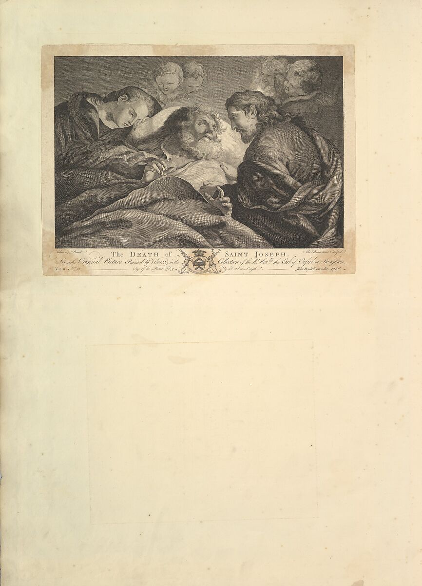 The Death of St. Joseph, After Alonso Cano (Spanish, Granada 1601–1667 Granada), Engraving 
