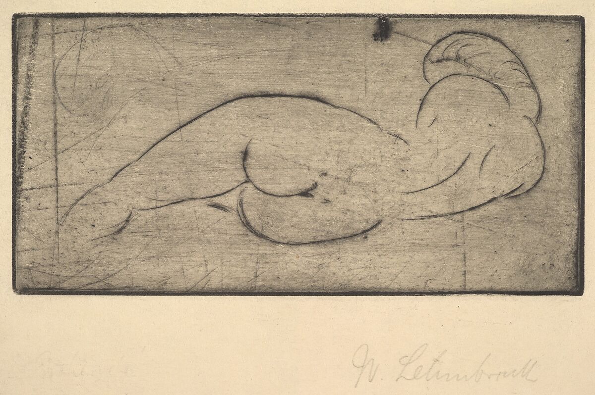 Repose (Ruhende vom Rücken), Wilhelm Lehmbruck (German, Duisburg 1881–1919 Berlin), Drypoint; first state of two 