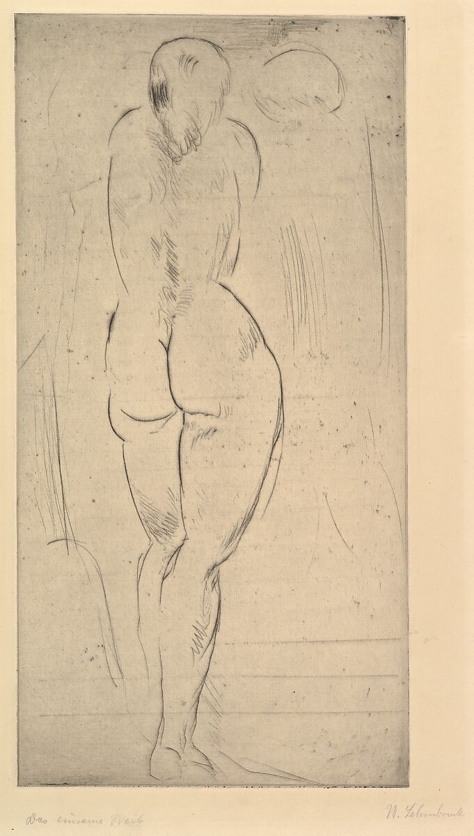 The Solitary Woman (Das einsame Weib), Wilhelm Lehmbruck (German, Duisburg 1881–1919 Berlin), Drypoint 