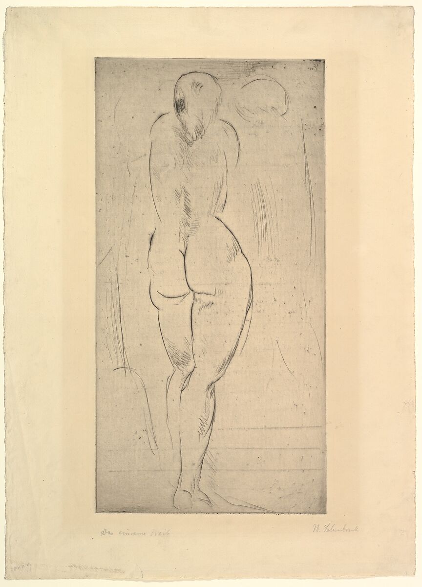 The Solitary Woman (Das einsame Weib), Wilhelm Lehmbruck (German, Duisburg 1881–1919 Berlin), Drypoint