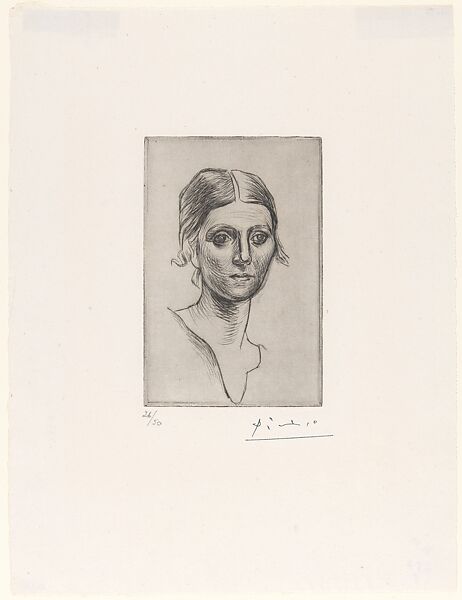 Olga Picasso, Pablo Picasso (Spanish, Malaga 1881–1973 Mougins, France), Drypoint 