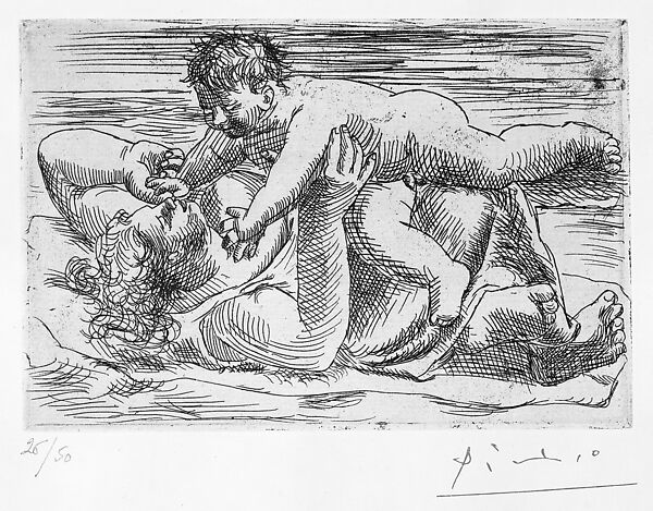 Maternal Joy, Pablo Picasso (Spanish, Malaga 1881–1973 Mougins, France), Etching