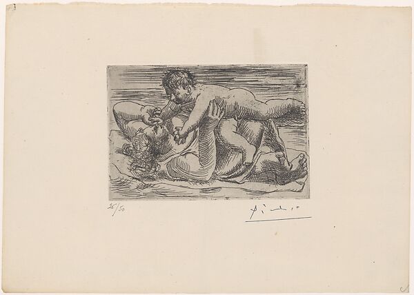 Maternal Joy, Pablo Picasso (Spanish, Malaga 1881–1973 Mougins, France), Etching 