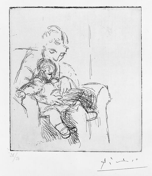 Mother and Son, Pablo Picasso (Spanish, Malaga 1881–1973 Mougins, France), Etching