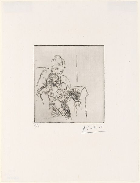Mother and Son, Pablo Picasso (Spanish, Malaga 1881–1973 Mougins, France), Etching 