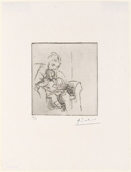 Mother and Son, Pablo Picasso (Spanish, Malaga 1881–1973 Mougins, France), Etching