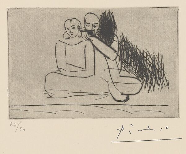 Couple at the Shore, Pablo Picasso (Spanish, Malaga 1881–1973 Mougins, France), Drypoint 