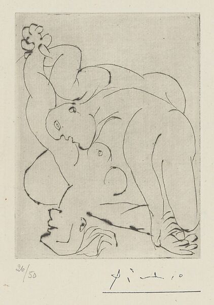 The Rape I, Pablo Picasso (Spanish, Malaga 1881–1973 Mougins, France), Drypoint 